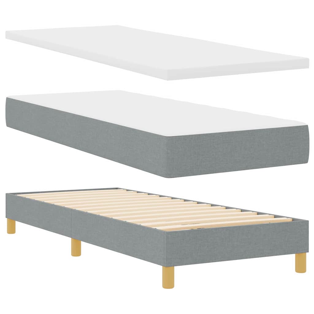 Letto a molle con cuscino Grigio chiaro 80 x 200 cm Tessuto | homemem39