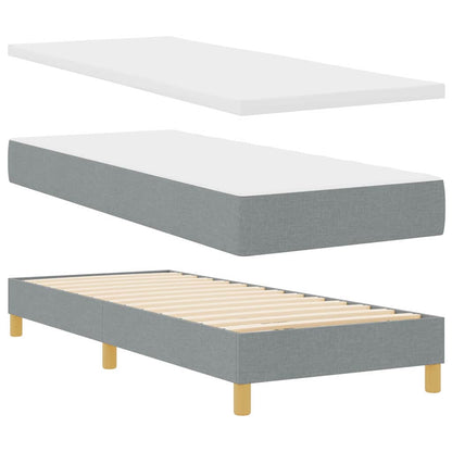 Letto a molle con cuscino Grigio chiaro 80 x 200 cm Tessuto | homemem39