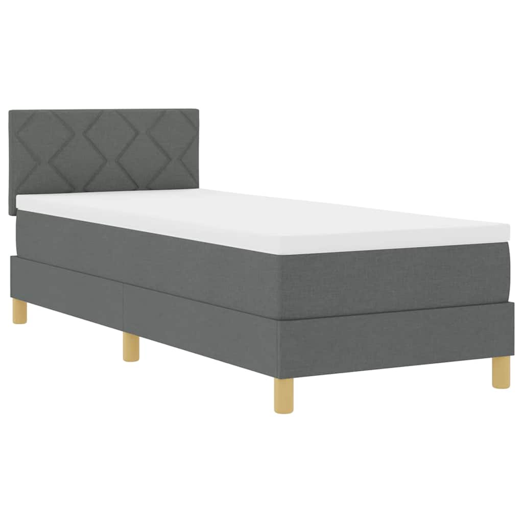 Letto a molle con cuscino Grigio scuro 80 x 200 cm Tessuto