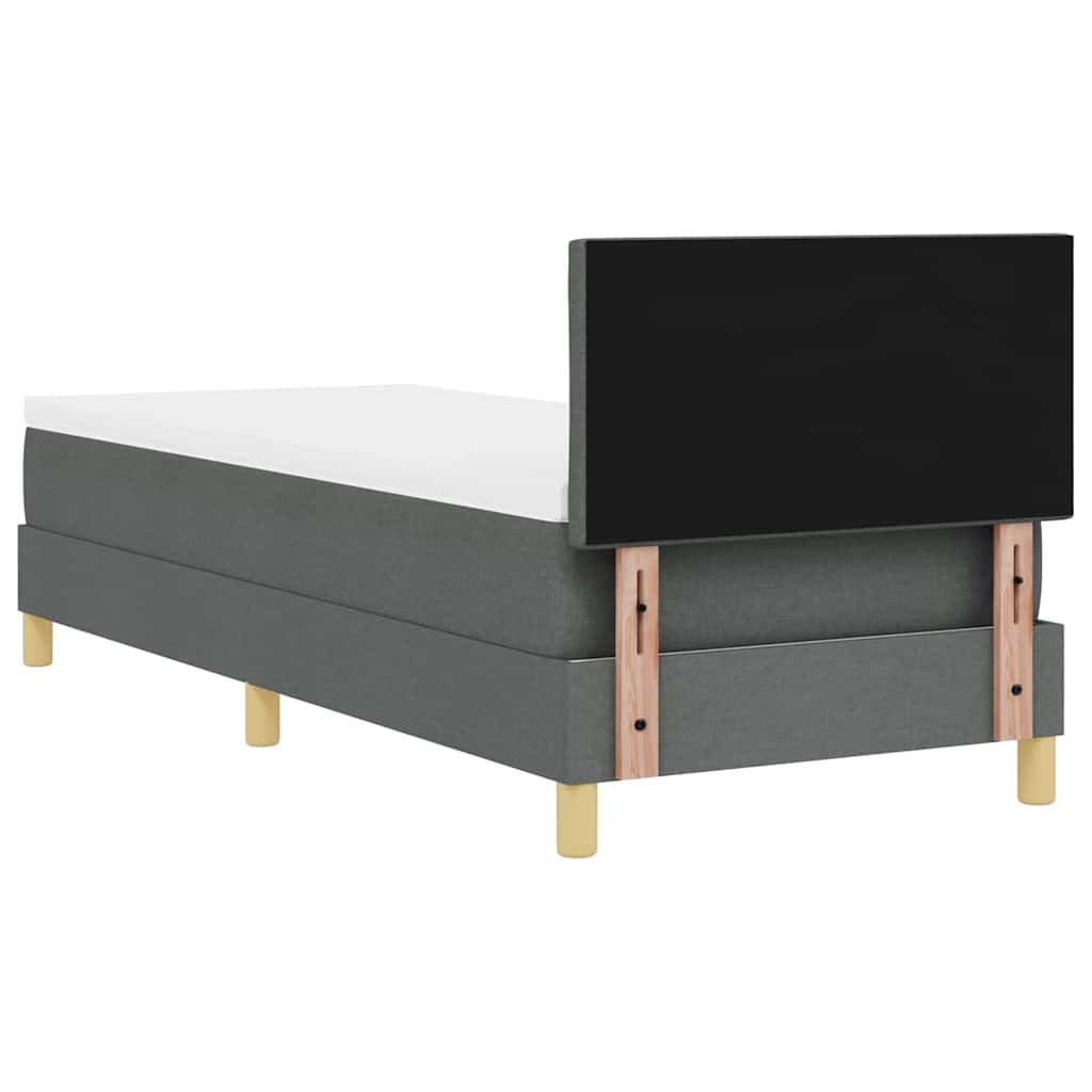 Letto a molle con cuscino Grigio scuro 80 x 200 cm Tessuto | homemem39