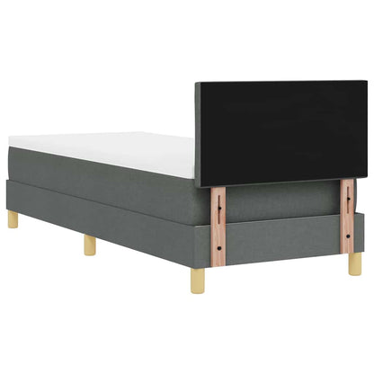 Letto a molle con cuscino Grigio scuro 80 x 200 cm Tessuto | homemem39