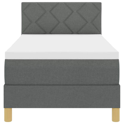 Letto a molle con cuscino Grigio scuro 80 x 200 cm Tessuto | homemem39