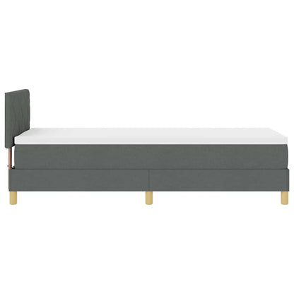 Letto a molle con cuscino Grigio scuro 80 x 200 cm Tessuto | homemem39