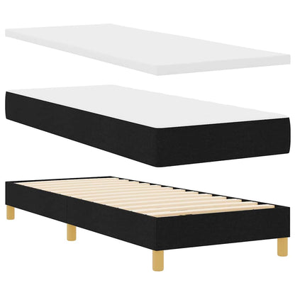Letto a molle con cuscino con testiera Nero 80 x 200 cm Tessuto | homemem39