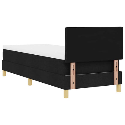 Letto a molle con cuscino con testiera Nero 80 x 200 cm Tessuto | homemem39