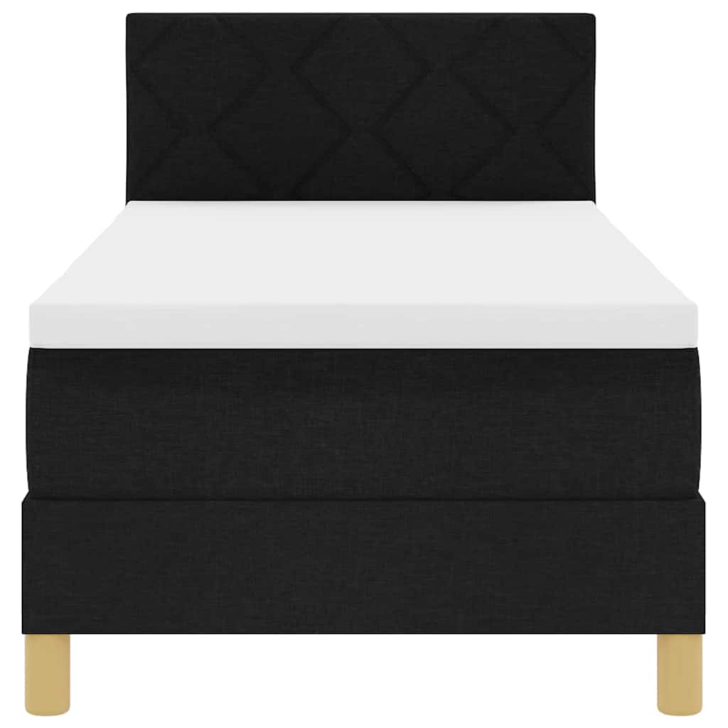 Letto a molle con cuscino con testiera Nero 80 x 200 cm Tessuto | homemem39