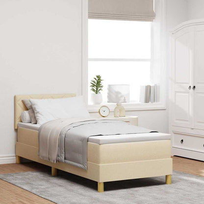 Letto a molle con cuscino Crema 80 x 200 cm Tessuto | homemem39