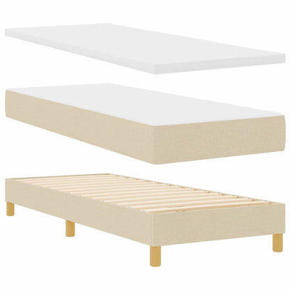 Letto a molle con cuscino Crema 80 x 200 cm Tessuto | homemem39
