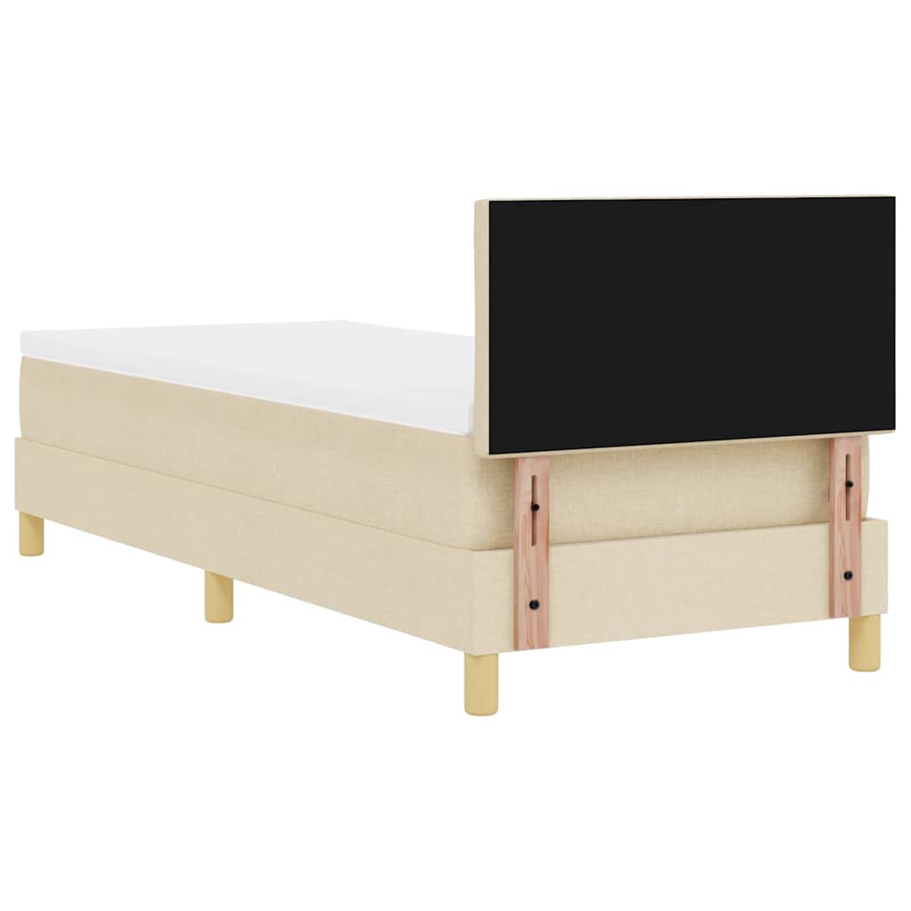 Letto a molle con cuscino Crema 80 x 200 cm Tessuto | homemem39