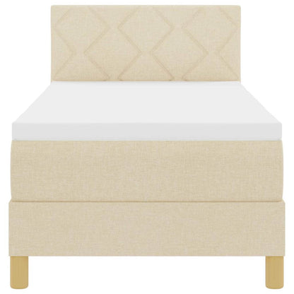 Letto a molle con cuscino Crema 80 x 200 cm Tessuto | homemem39