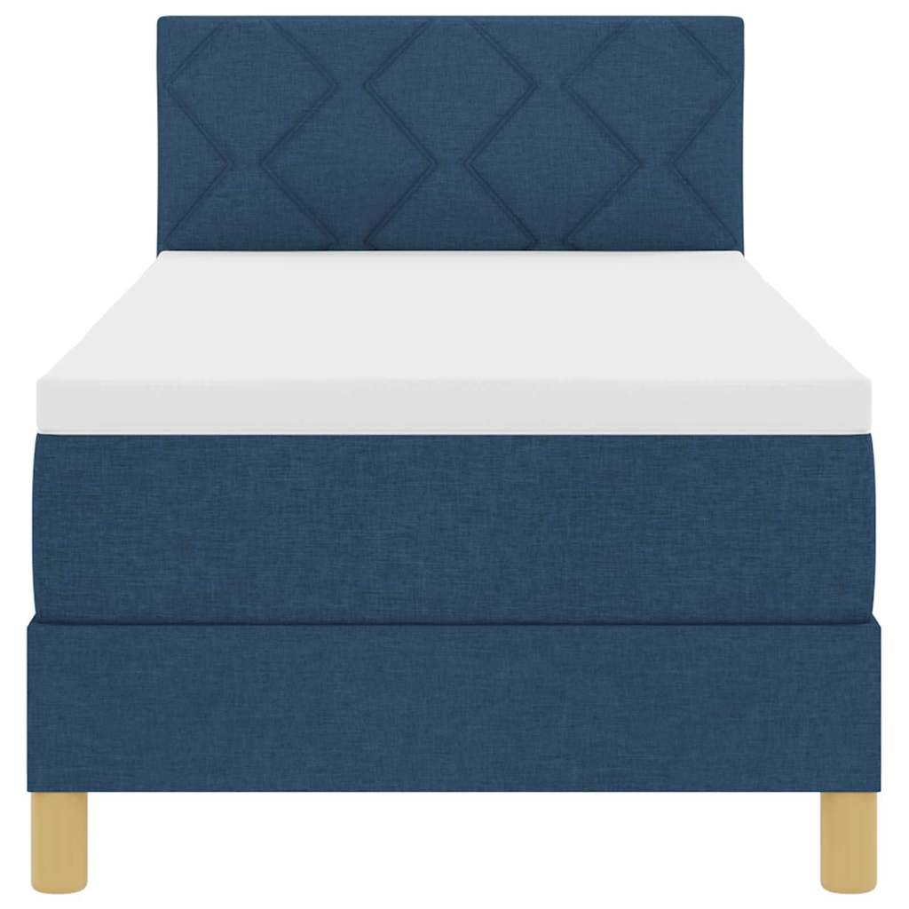 Letto a molle con cuscino con testiera Blu 80 x 200 cm Tessuto | homemem39