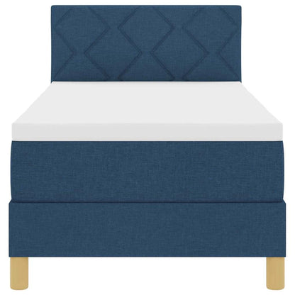 Letto a molle con cuscino con testiera Blu 80 x 200 cm Tessuto | homemem39