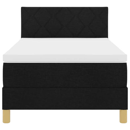 Letto a molle con cuscino con testiera Nero 90 x 190 cm Tessuto | homemem39