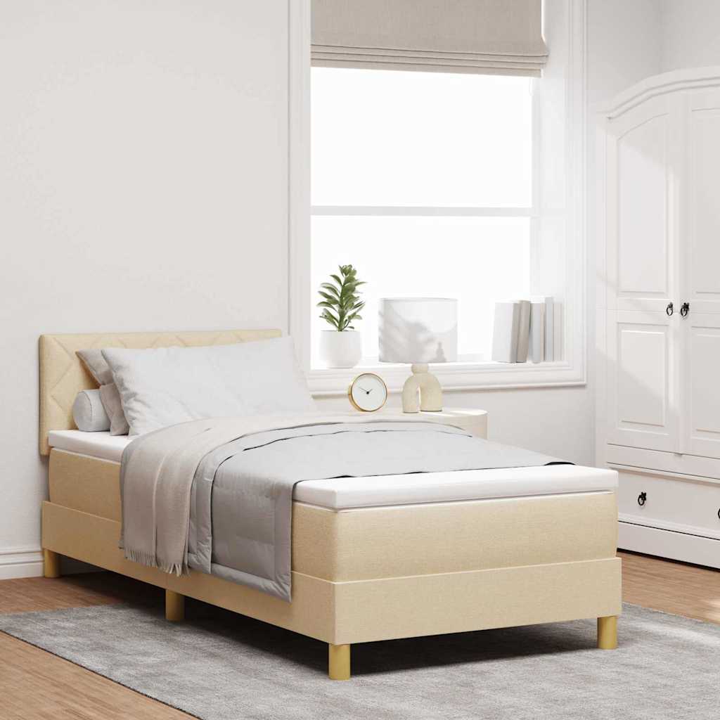 Letto a molle con cuscino Crema 90 x 190 cm Tessuto | homemem39