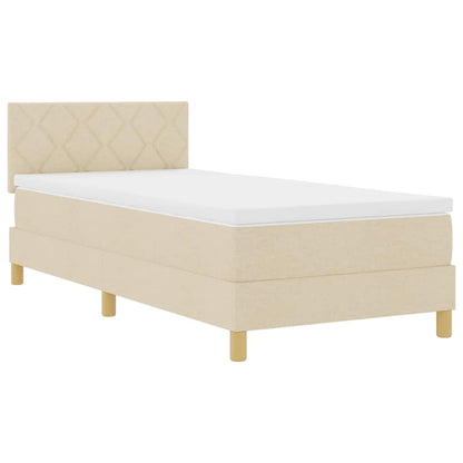 Letto a molle con cuscino Crema 90 x 190 cm Tessuto | homemem39