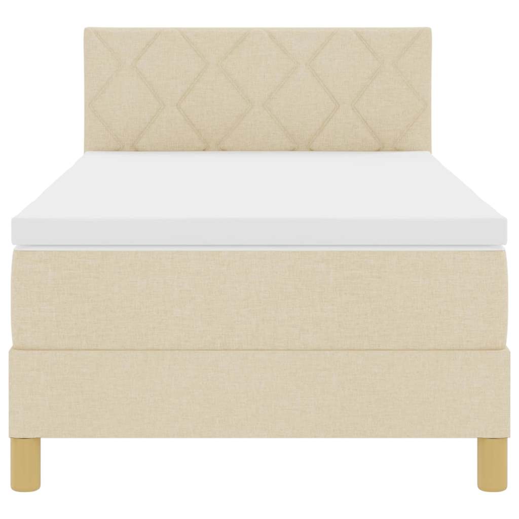 Letto a molle con cuscino Crema 90 x 190 cm Tessuto | homemem39