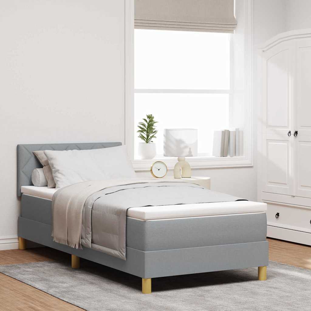 Letto a molle con cuscino Grigio chiaro 90 x 200 cm Tessuto | homemem39