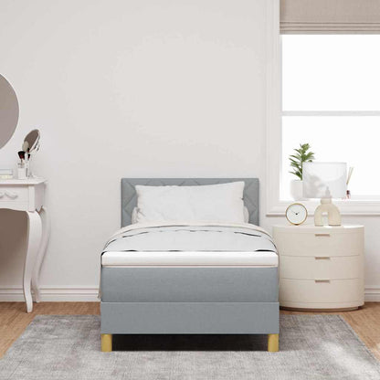 Letto a molle con cuscino Grigio chiaro 90 x 200 cm Tessuto | homemem39