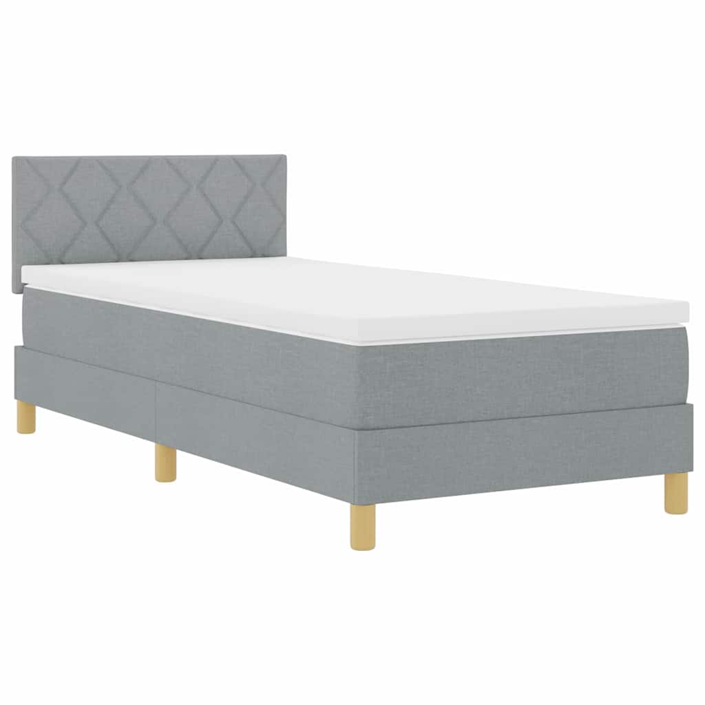 Letto a molle con cuscino Grigio chiaro 90 x 200 cm Tessuto | homemem39