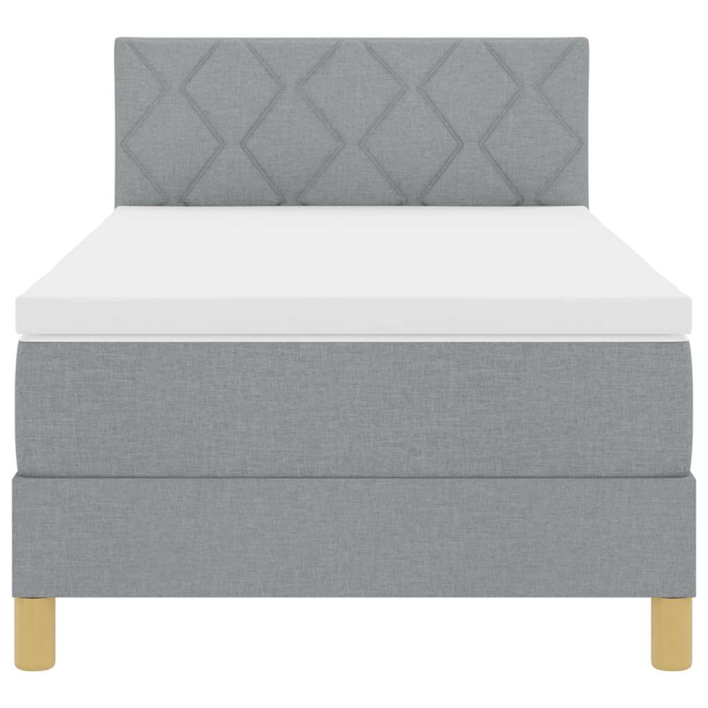 Letto a molle con cuscino Grigio chiaro 90 x 200 cm Tessuto | homemem39