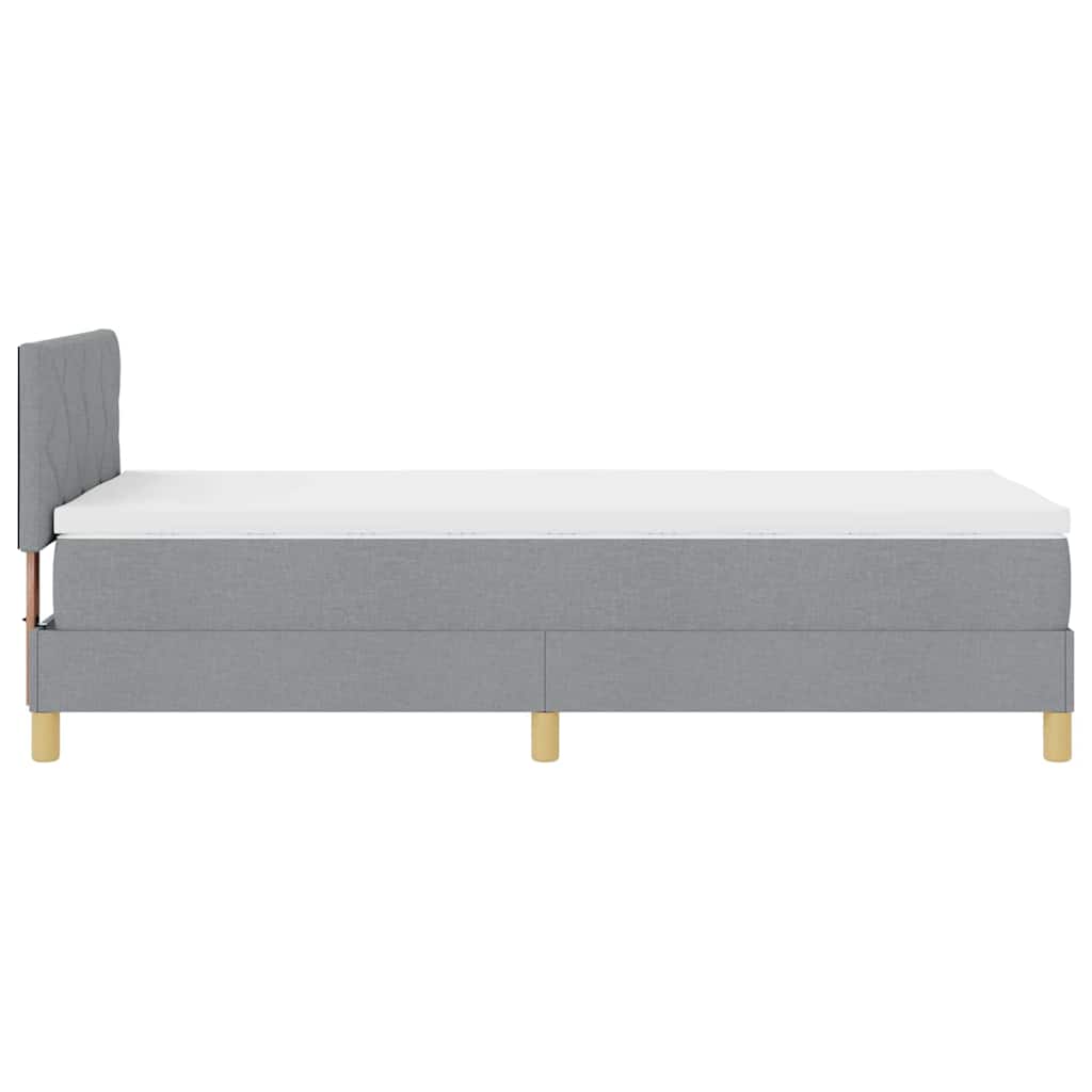Letto a molle con cuscino Grigio chiaro 90 x 200 cm Tessuto | homemem39