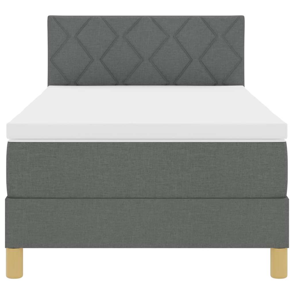Letto a molle con cuscino Grigio scuro 90 x 200 cm Tessuto | homemem39