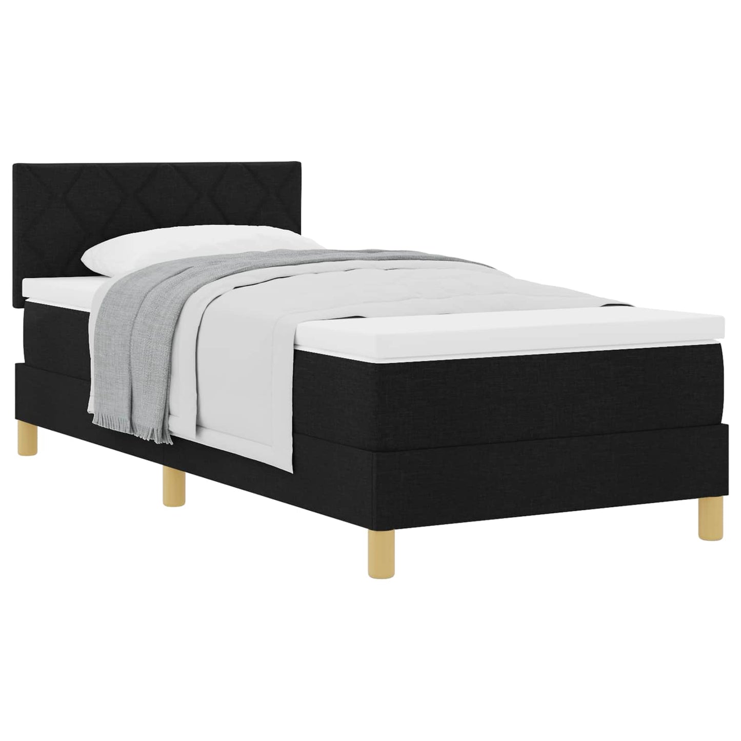 Letto a molle con cuscino Nero 100 x 200 cm Tessuto | homemem39