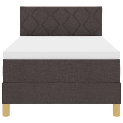 Letto a molle con cuscino Marrone Scuro 100 x 200 cm Tessuto | homemem39