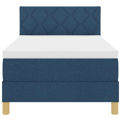 Letto a molle con cuscino con testiera Blu 100 x 200 cm Tessuto | homemem39