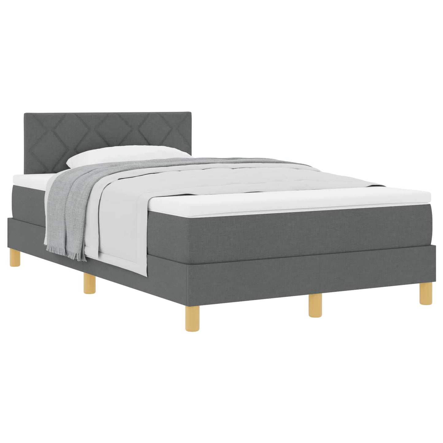 Letto a molle con cuscino Grigio scuro 120 x 190 cm Tessuto | homemem39