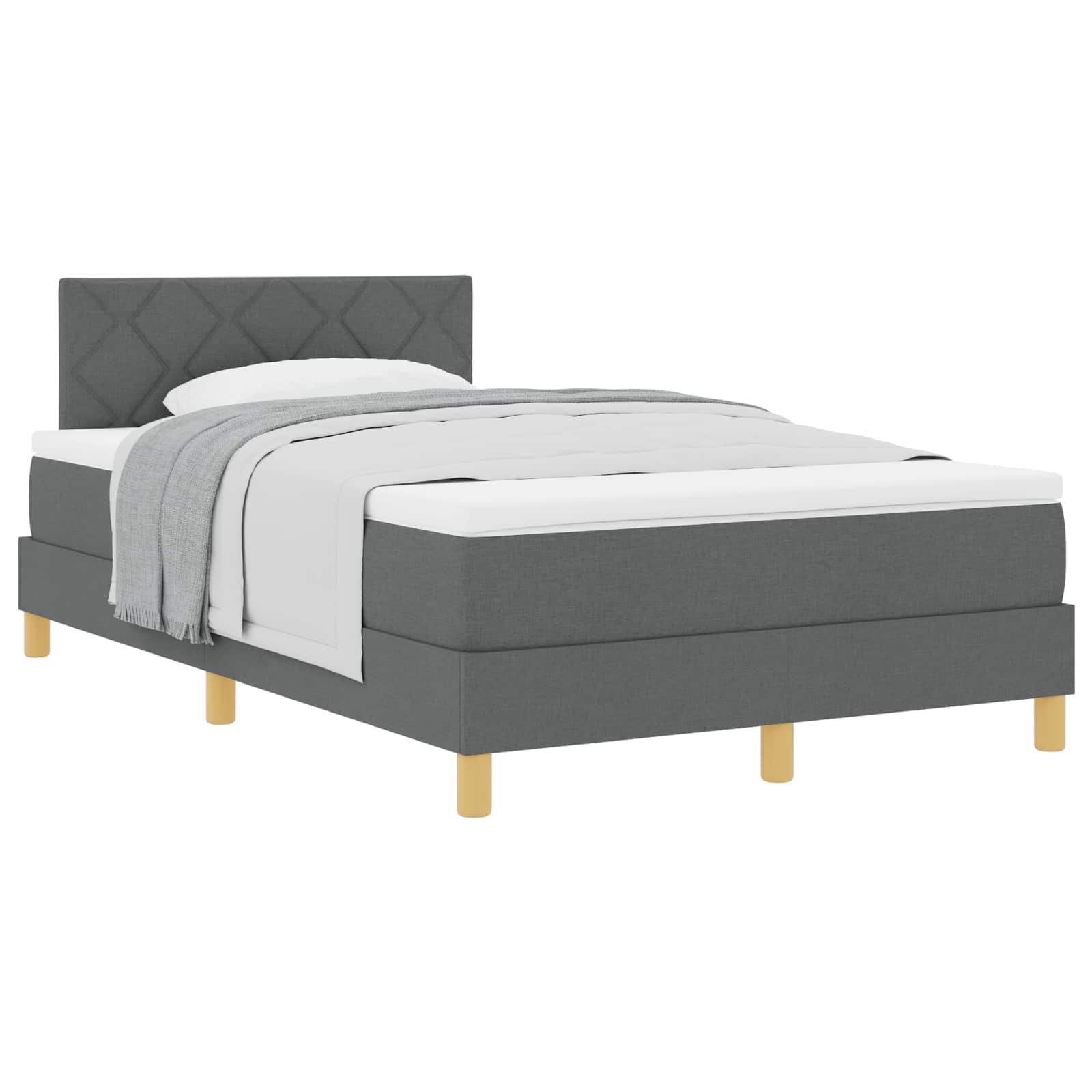 Letto a molle con cuscino Grigio scuro 120 x 190 cm Tessuto | homemem39