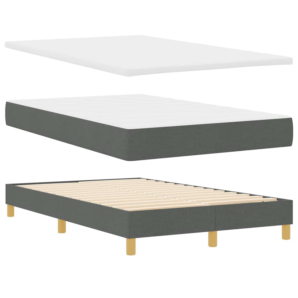 Letto a molle con cuscino Grigio scuro 120 x 190 cm Tessuto | homemem39