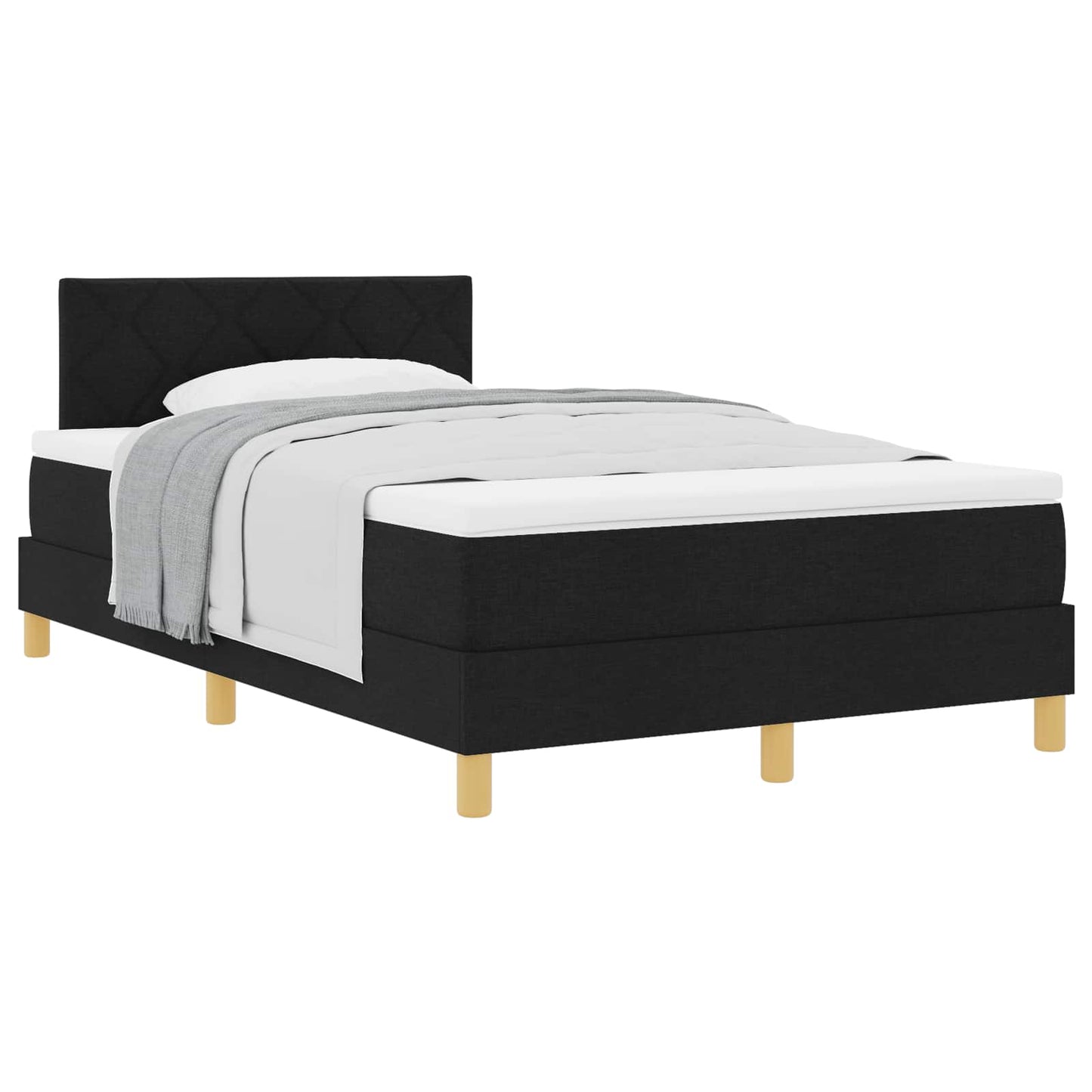 Letto a molle con cuscino Nero 120 x 200 cm Tessuto | homemem39