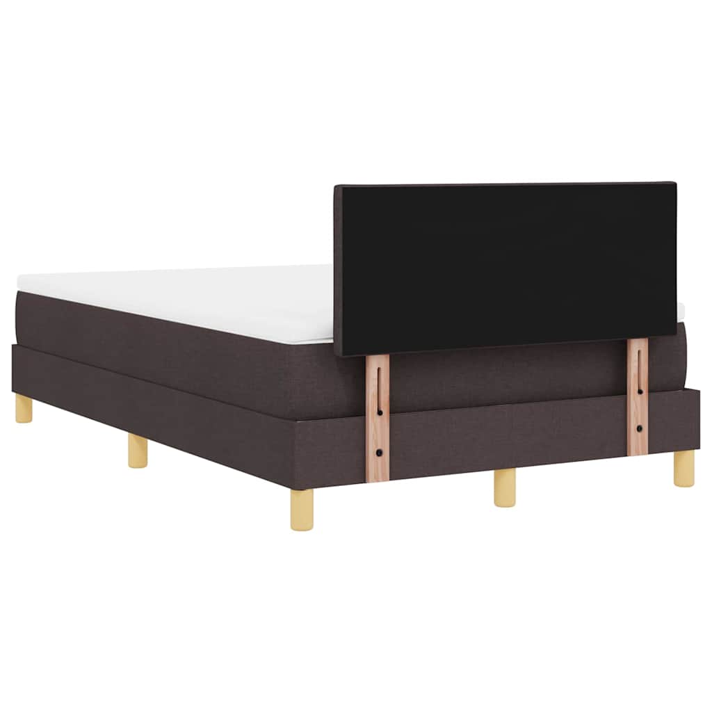 Letto a molle con cuscino Marrone Scuro 120 x 200 cm Tessuto | homemem39
