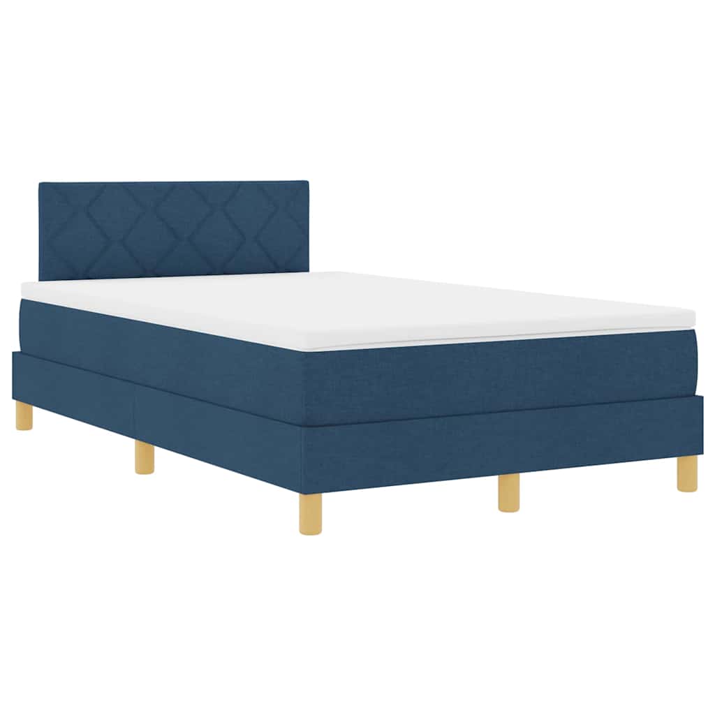 Letto a molle con cuscino con testiera Blu 120 x 200 cm Tessuto | homemem39