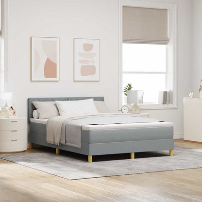 Letto a molle con cuscino Grigio chiaro 140 x 190 cm Tessuto