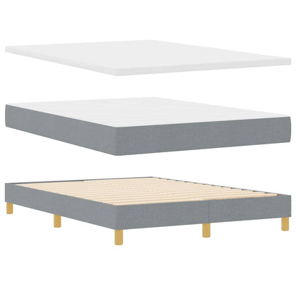 Letto a molle con cuscino Grigio chiaro 140 x 190 cm Tessuto | homemem39