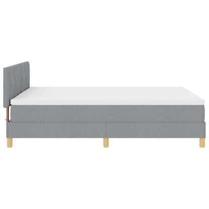 Letto a molle con cuscino Grigio chiaro 140 x 190 cm Tessuto | homemem39