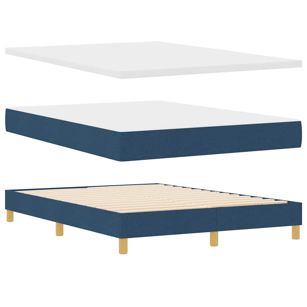 Letto a molle con cuscino con testiera Blu 140 x 190 cm Tessuto | homemem39