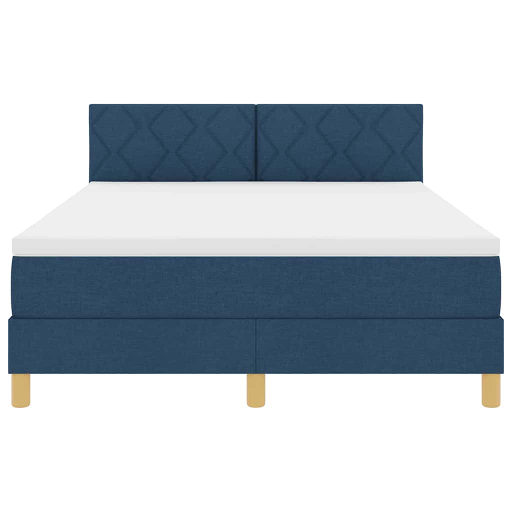 Letto a molle con cuscino con testiera Blu 140 x 190 cm Tessuto | homemem39