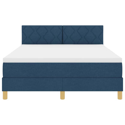 Letto a molle con cuscino con testiera Blu 140 x 190 cm Tessuto | homemem39