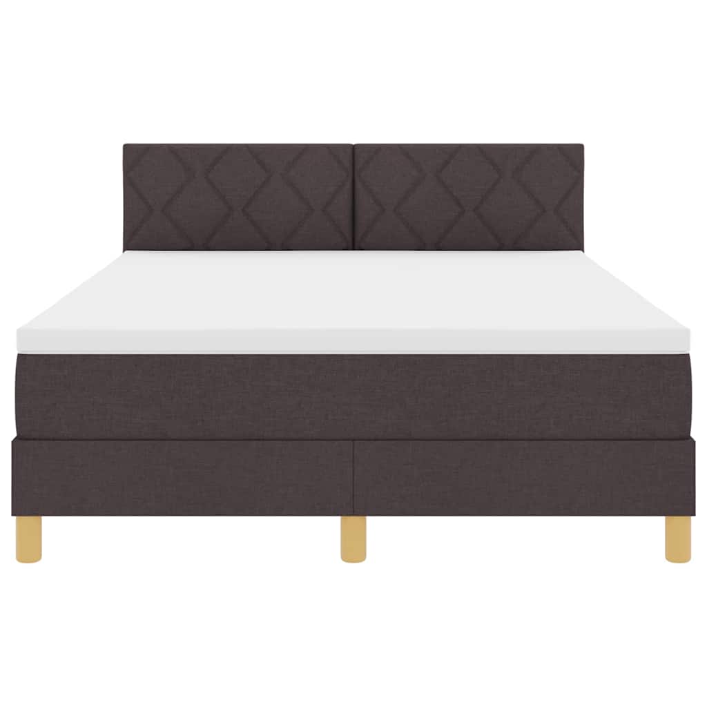 Letto a molle con materasso Marrone Scuro 140 x 200 cm Tessuto