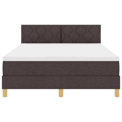 Letto a molle con materasso Marrone Scuro 140 x 200 cm Tessuto