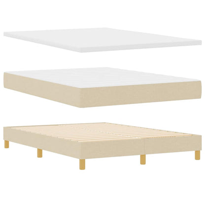 Letto a molle con cuscino Crema 140 x 200 cm Tessuto