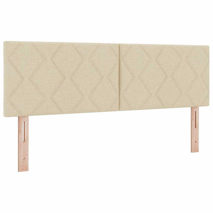 Letto a molle con cuscino Crema 140 x 200 cm Tessuto