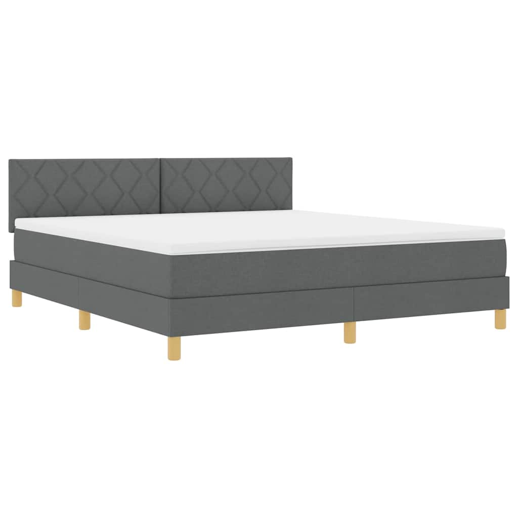Letto a molle con cuscino Grigio scuro 180 x 200 cm Tessuto | homemem39