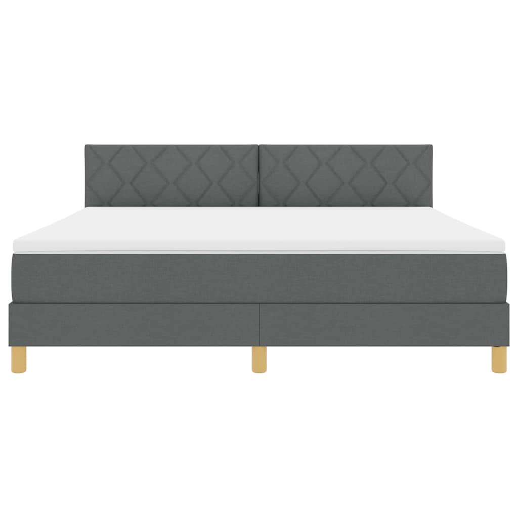 Letto a molle con cuscino Grigio scuro 180 x 200 cm Tessuto | homemem39