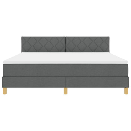 Letto a molle con cuscino Grigio scuro 180 x 200 cm Tessuto | homemem39