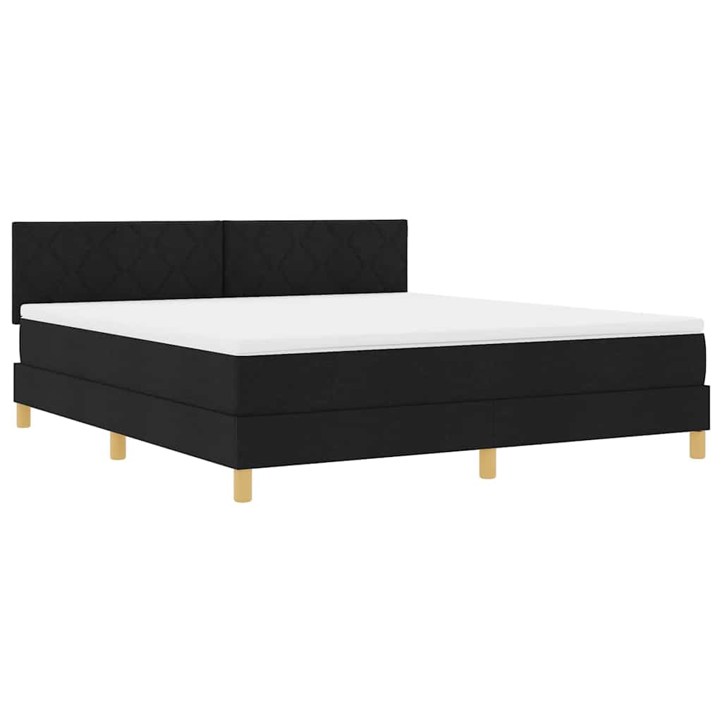 Letto a molle con cuscino Nero 180 x 200 cm Tessuto | homemem39