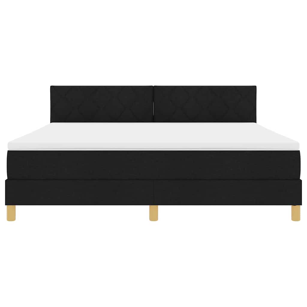Letto a molle con cuscino Nero 180 x 200 cm Tessuto | homemem39